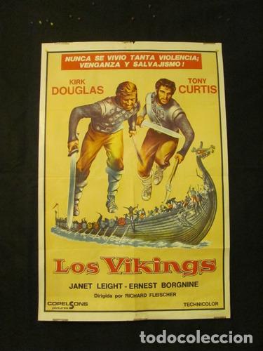 Otros art&iacute;culos de coleccionismo en papel: afiche antiguo kirk douglas tony curtis los vikingos