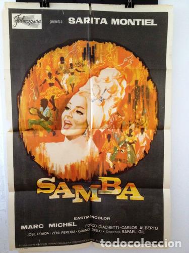 Otros art&iacute;culos de coleccionismo en papel: antiguo afiche de cine original samba sara montiel
