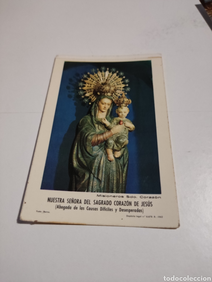 Otros art&iacute;culos de coleccionismo en papel: Estampa religiosa Ntra Sra del sagrado coraz&oacute;n de Jes&uacute;s