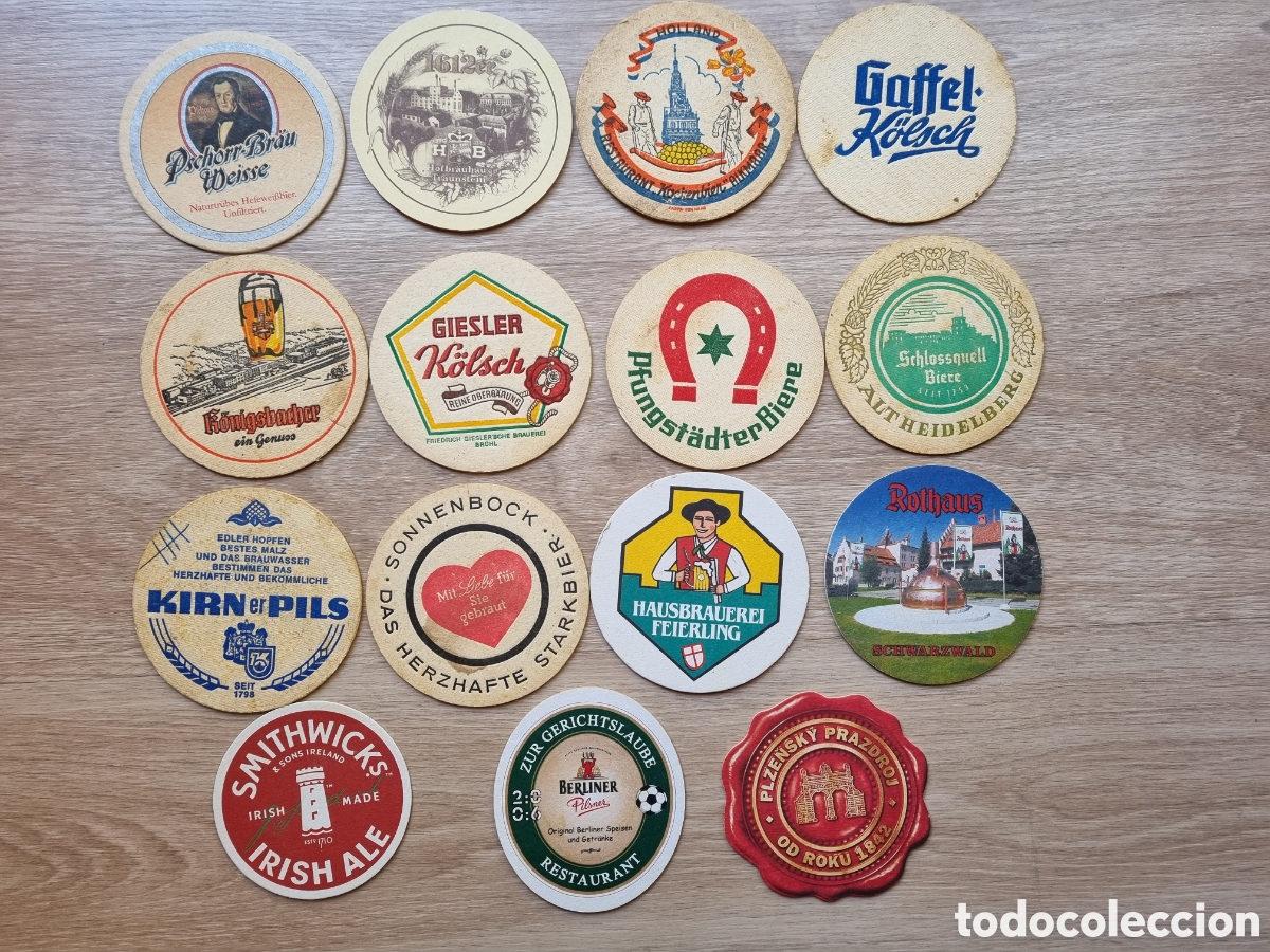 Otros Art&iacute;culos de Coleccionismo en Papel: Lote posavasos antiguos. Cerveza alemana, checa e irlandesa.