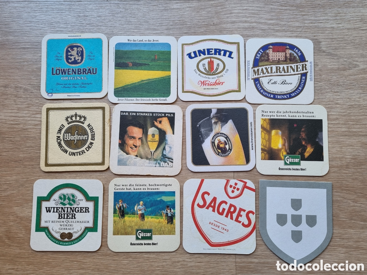 Otros Art&iacute;culos de Coleccionismo en Papel: Lote de posavasos cerveza antiguos. Alemania y Portugal.