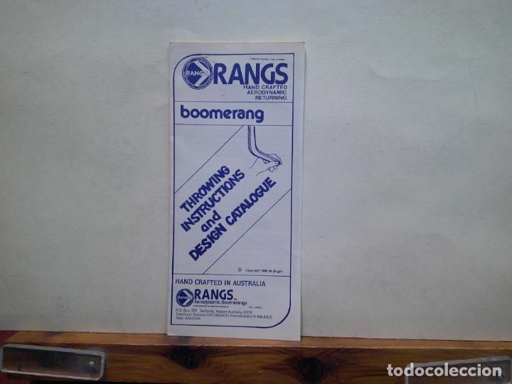 Otros Art&iacute;culos de Coleccionismo en Papel: RANGS. HAND CRAFTED AERODYNAMIC RETURNING.