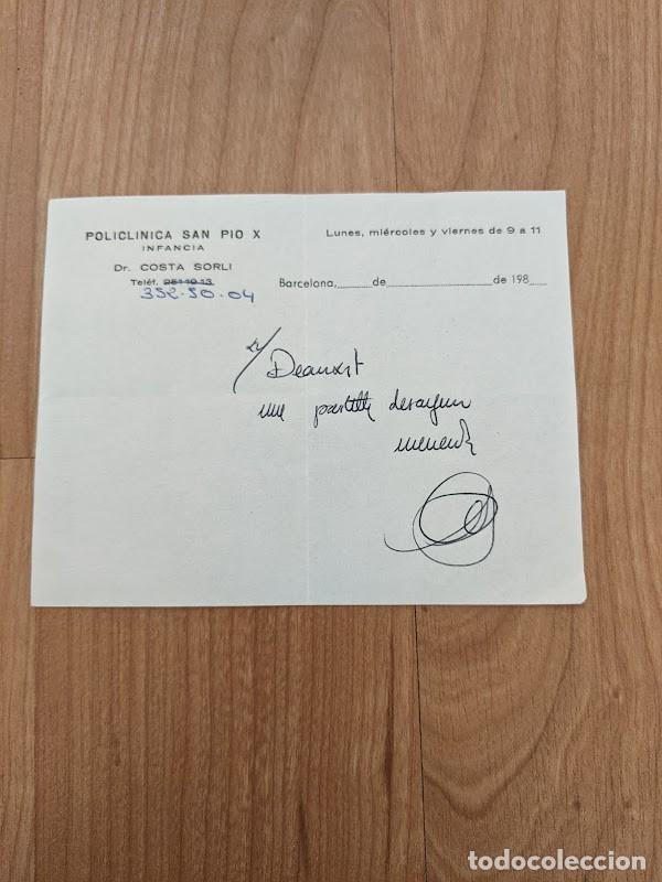Paper Collecting Others: RECETA M&Eacute;DICA DR. COSTA A&Ntilde;OS 80