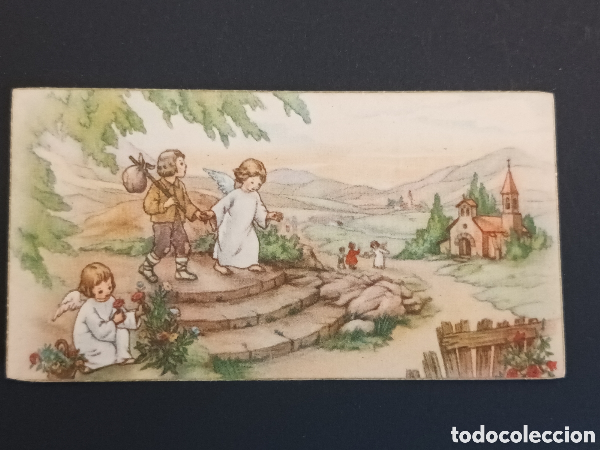 Otros Art&iacute;culos de Coleccionismo en Papel: ANTIGUA ESTAMPA DE PRIMERA COMUNI&Oacute;N. 1945. ALBUIXECH. VAL&Eacute;NCIA. 10,4 X 5,5 CM.