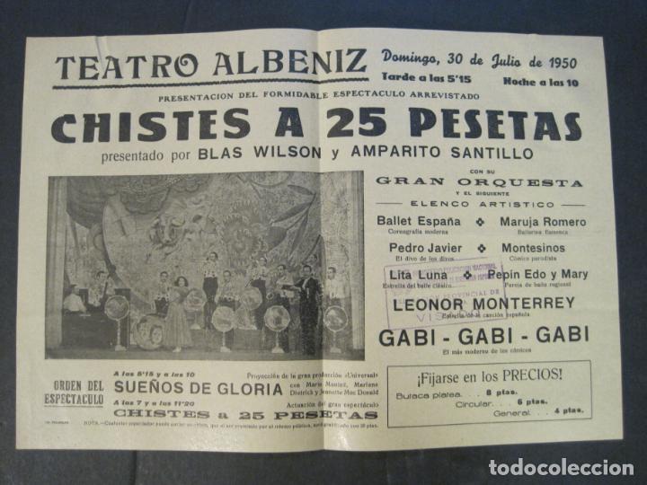 Sammelleidenschaft Andere Papierartikel: GIRONA-TEATRO ALBENIZ-A&Ntilde;O 1950-CHISTES A 25 PESETAS-PROGRAMA CIRCO O VARIETES-(K-9720)