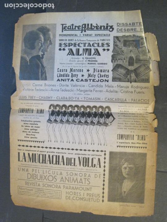 Otros Art&iacute;culos de Coleccionismo en Papel: TEATRE ALBENIZ-COMPA&Ntilde;IA ALMA-PROGRAMA DE CIRCO Y VARIEDADES Y CINE-VER FOTOS-(K-9721)