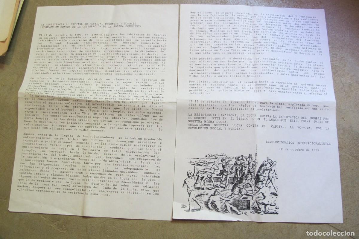 Altri oggetti di carta: LA RESISTENCIA AL CAPITAL NO FESTEJA, DENUNCIA Y COMBATE, LUCHEMOS CONTRA CELEBRACION DE CONQUISTA