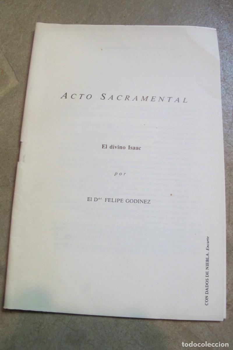 Otros Art&iacute;culos de Coleccionismo en Papel: ACTO SACRAMENTAL. EL DIVINO ISAAC POR EL Dor FELIPE GODINEZ