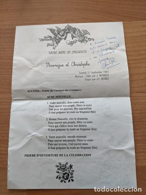 Paper Collecting Others: Folleto celebraci&oacute;n NOTRE DAME DE COUTANCES Septiembre 1993 con dedicatoria