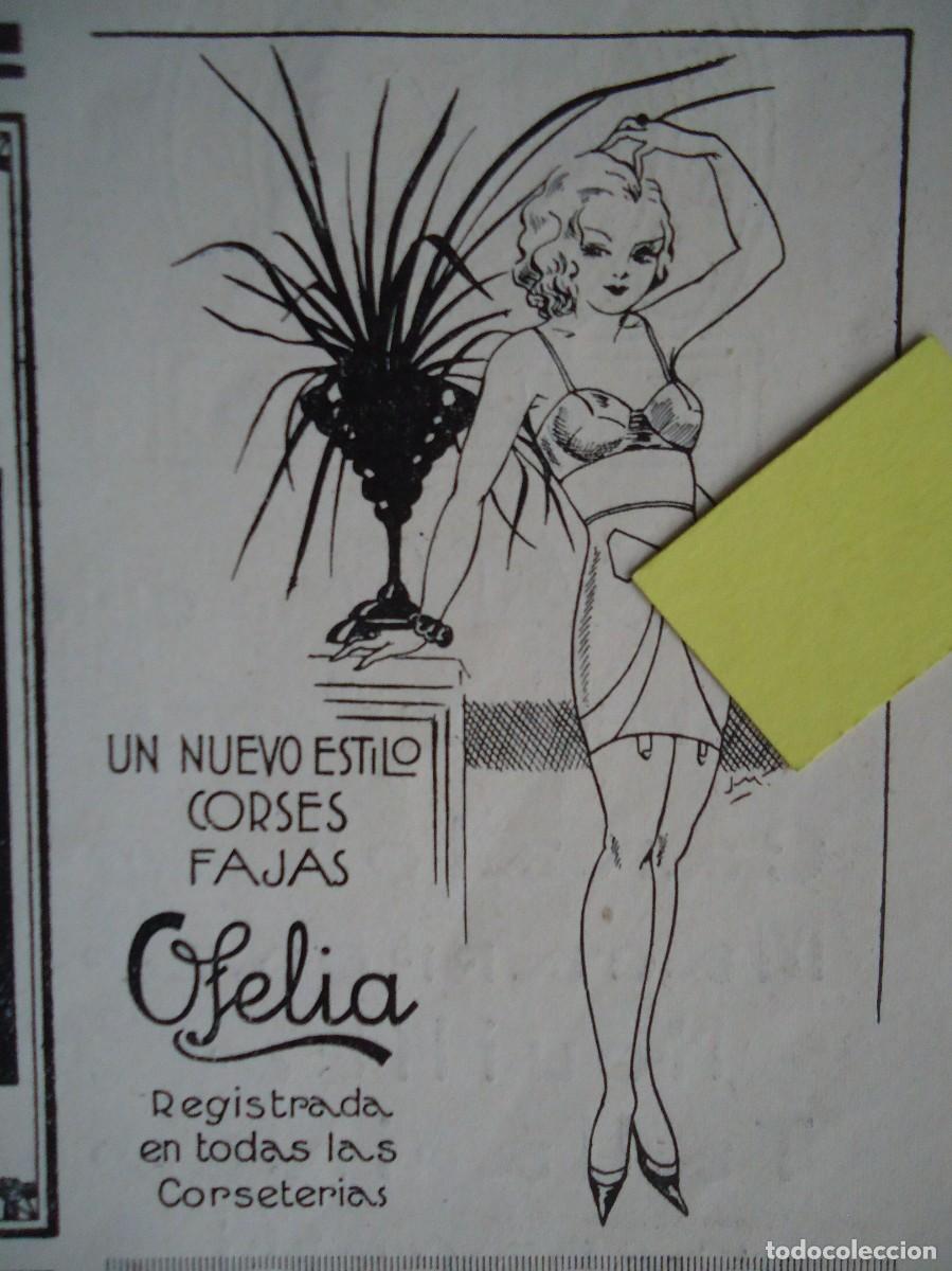 Otros Art&iacute;culos de Coleccionismo en Papel: publicidad vintage corses fajas ofelia barcelona art deco lenceria femenina a&ntilde;os 20 medias ropa