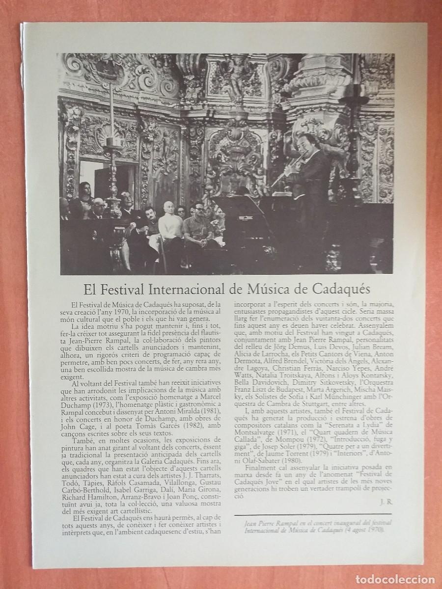 Otros Art&iacute;culos de Coleccionismo en Papel: FOTOGRAF&Iacute;A FESTIVAL INTERNACIONAL DE CADAQU&Eacute;S CON DAL&Iacute; EN LA MISMA - DICCIONARIO AMICS DE CADAQU&Eacute;S