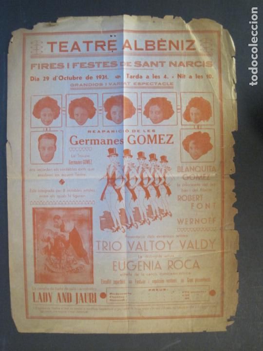 Altri oggetti di carta: GIRONA-TEATRE ALBENIZ-ANY 1931-FESTES SANT NARCIS-GERMANES GOMEZ-PROGRAMA ANTIGUO CIRCO-(K-9850)