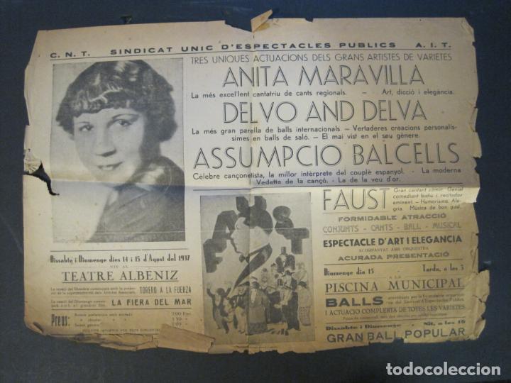 Paper Collecting Others: GUERRA CIVIL-GIRONA-TEATRE ALBENIZ-CNT-AIT-AGOST 1937-FAUST-PROGRAMA ANTIGUO ESPECTACULOS-(K-9864)
