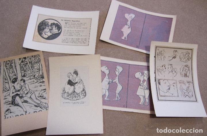Otros Art&iacute;culos de Coleccionismo en Papel: 7 REPRODUCCIONES RECORTADAS DE PRENSA, DE BESOS. SOPORTE 15 X 10 CM