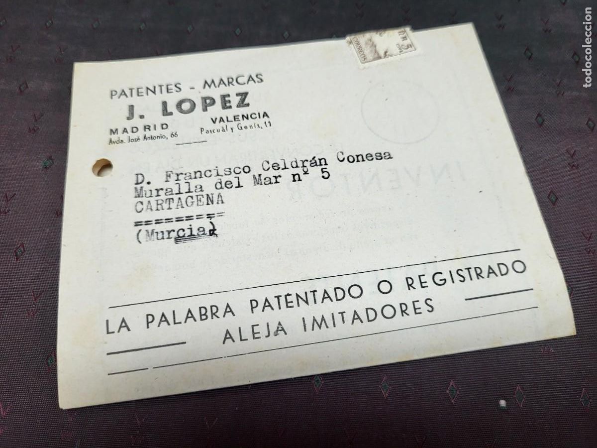 Paper Collecting Others: PATENTES Y MARCAS J. LOPEZ MADRID Y VALENCIA