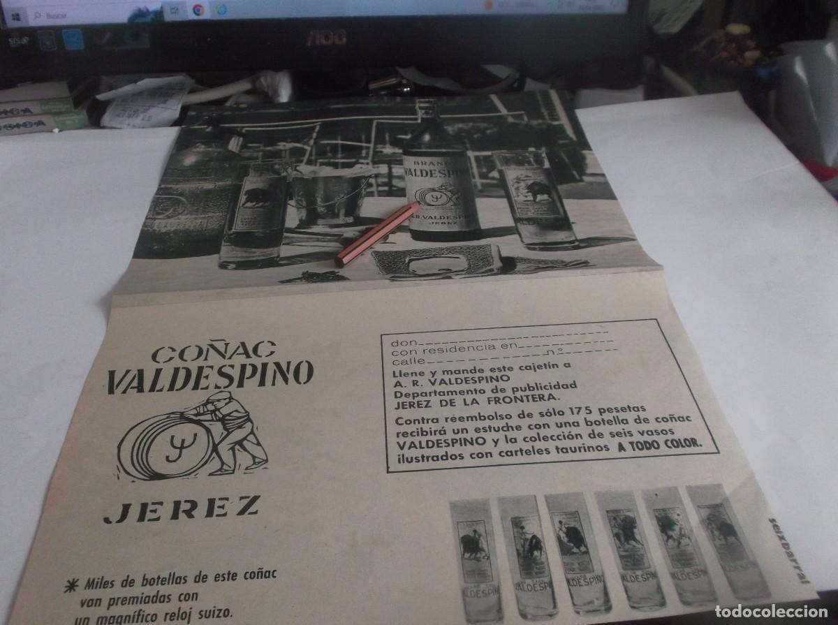 Otros Art&iacute;culos de Coleccionismo en Papel: RECORTE PUBLI.A&Ntilde;O 1962.- CO&Ntilde;AC-BRANDY VALDESPINO-JEREZ ,REGALA VASOS ILUSTRADOS CARTELES TAURINOS