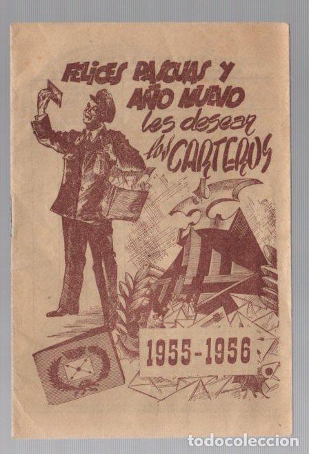 Outros artigos de papel: FOLLETO TARIFAS DE CORREOS. 1955-1956. FELICES PASCUAS Y A&Ntilde;O NUEVO LES DESEAN LOS CARTEROS