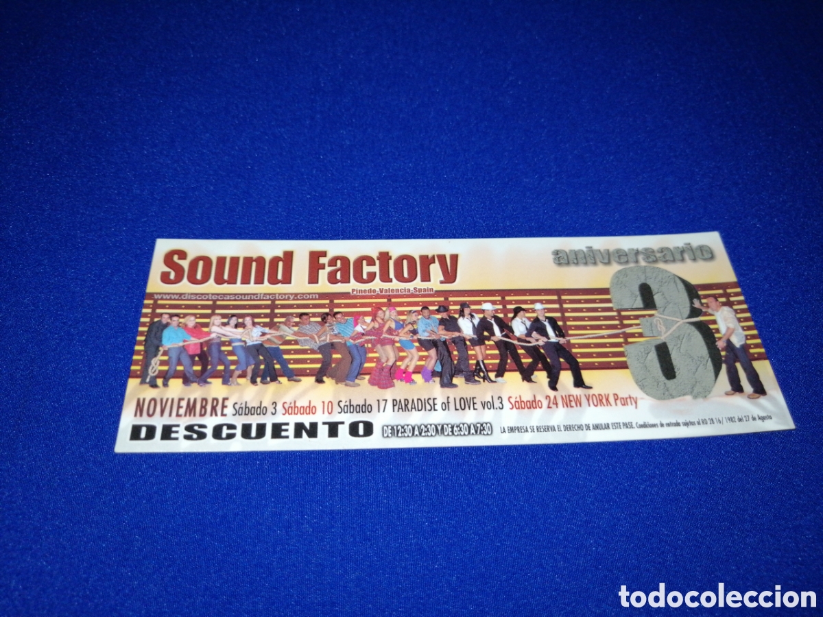 Sammelleidenschaft Andere Papierartikel: DISCOTECA SOUD FACTORY FLYER DESCUENTO