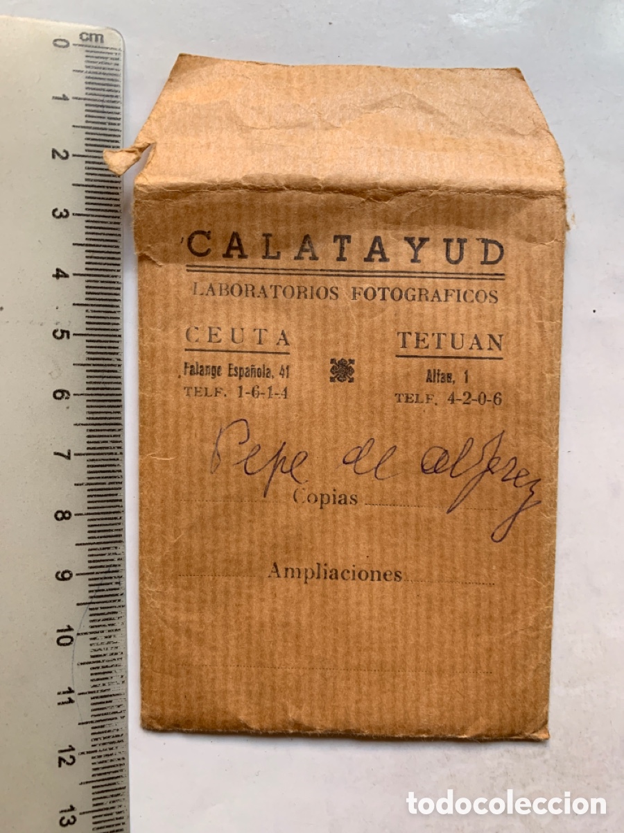 Otros Art&iacute;culos de Coleccionismo en Papel: SOBRE DE FOTOS. CALATAYUD LABORATORIOS FOTOGR&Aacute;FICOS. CEUTA Y TETU&Aacute;N.