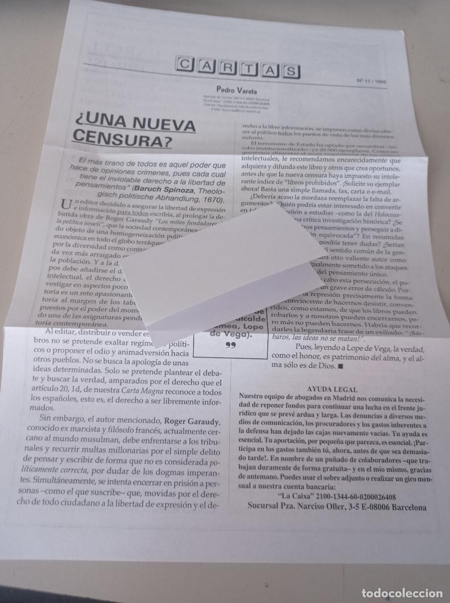 Paper Collecting Others: CARTAS DE PEDRO VARELA. N&ordm; 11 &iquest;UNA NUEVA CENSURA? REF. UR MES 4