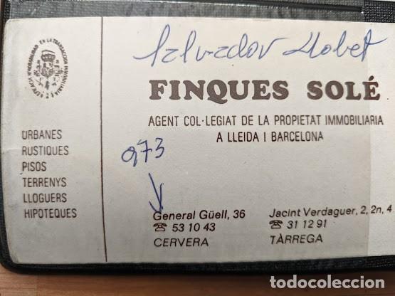 Collectionnisme Papier divers: TARJETA FINQUES SOL&Eacute;