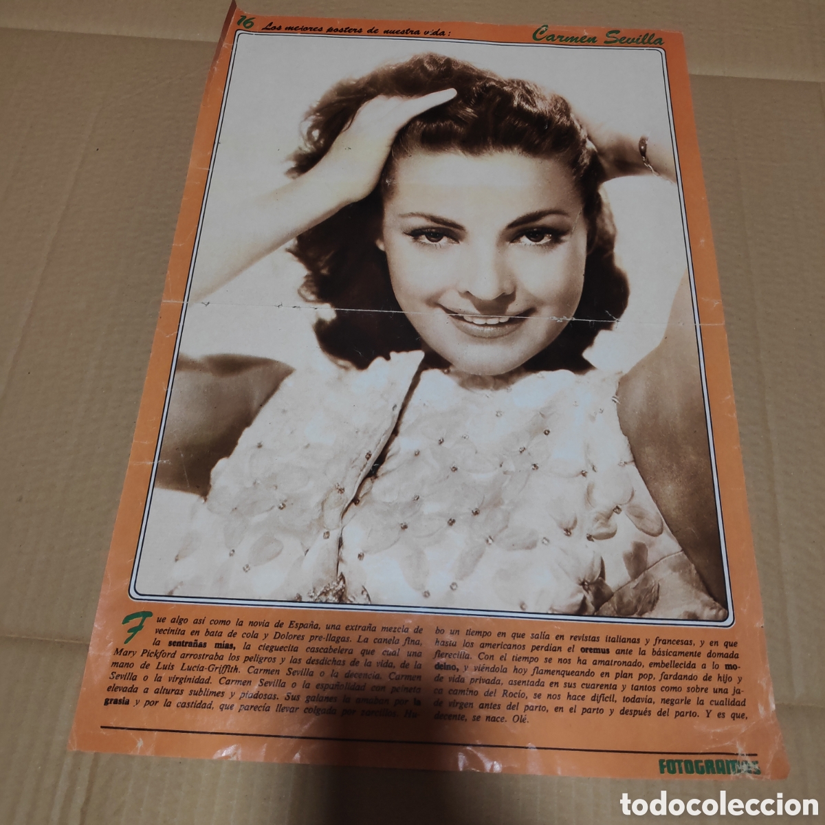 Otros Art&iacute;culos de Coleccionismo en Papel: POSTER FOTOGRAMAS CARMEN SEVILLA