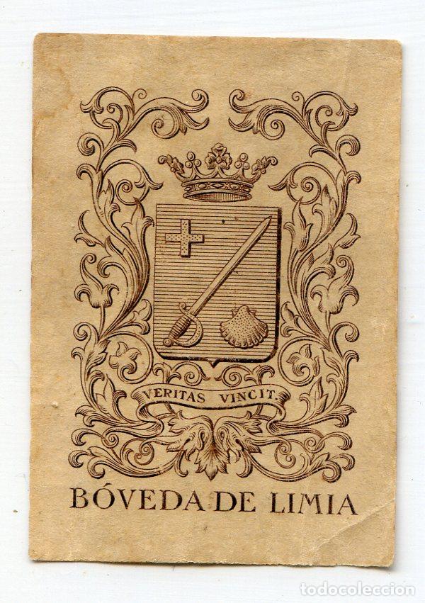 Altri oggetti di carta: Ex-Libris her&aacute;ldico B&oacute;veda de Limia usados 4,4x6,3 cm.