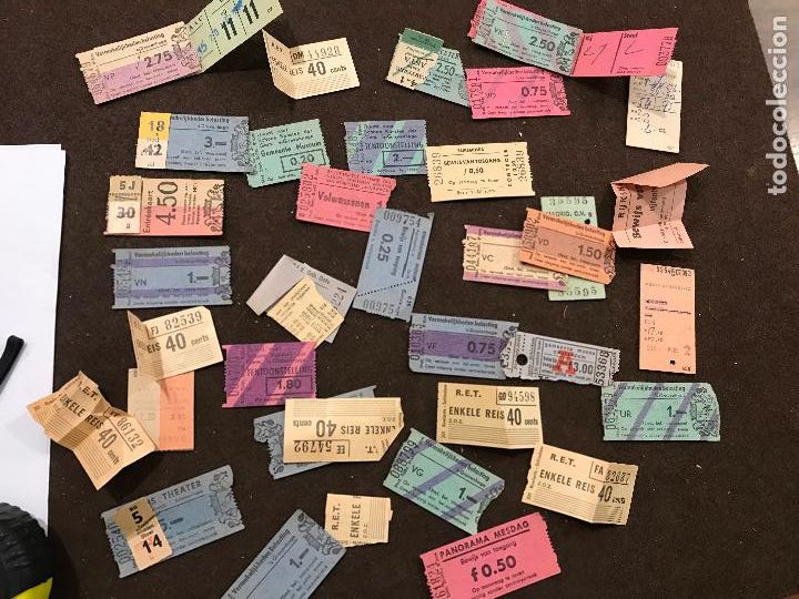 Otros Art&iacute;culos de Coleccionismo en Papel: lote de 30 billetes, entradas transporte, tranvia, museos, varias cosas Paises Bajos, a&ntilde;os 60