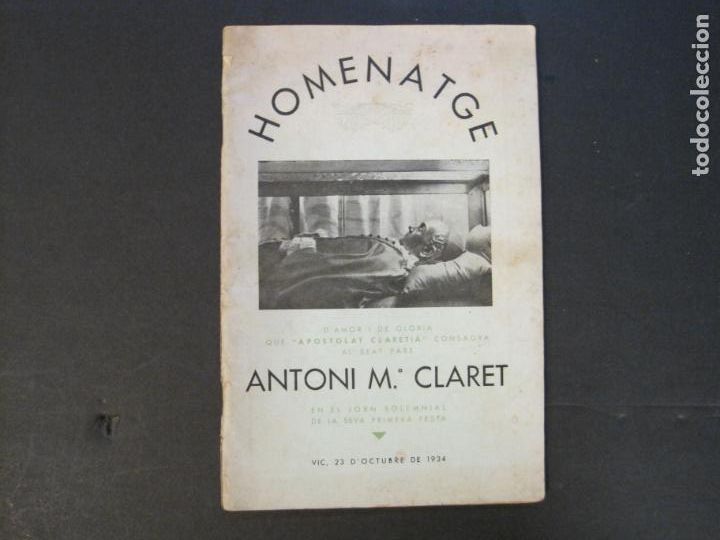 Outros artigos de papel: HOMENATGE ANTONI M&ordf; CLARET-VIC-23 OCTUBRE 1934-VER FOTOS-(K-10.055)