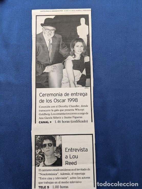 Collectionnisme Papier divers: RECORTE CEREMONIA ENTREGA &Oacute;SCARS 1998