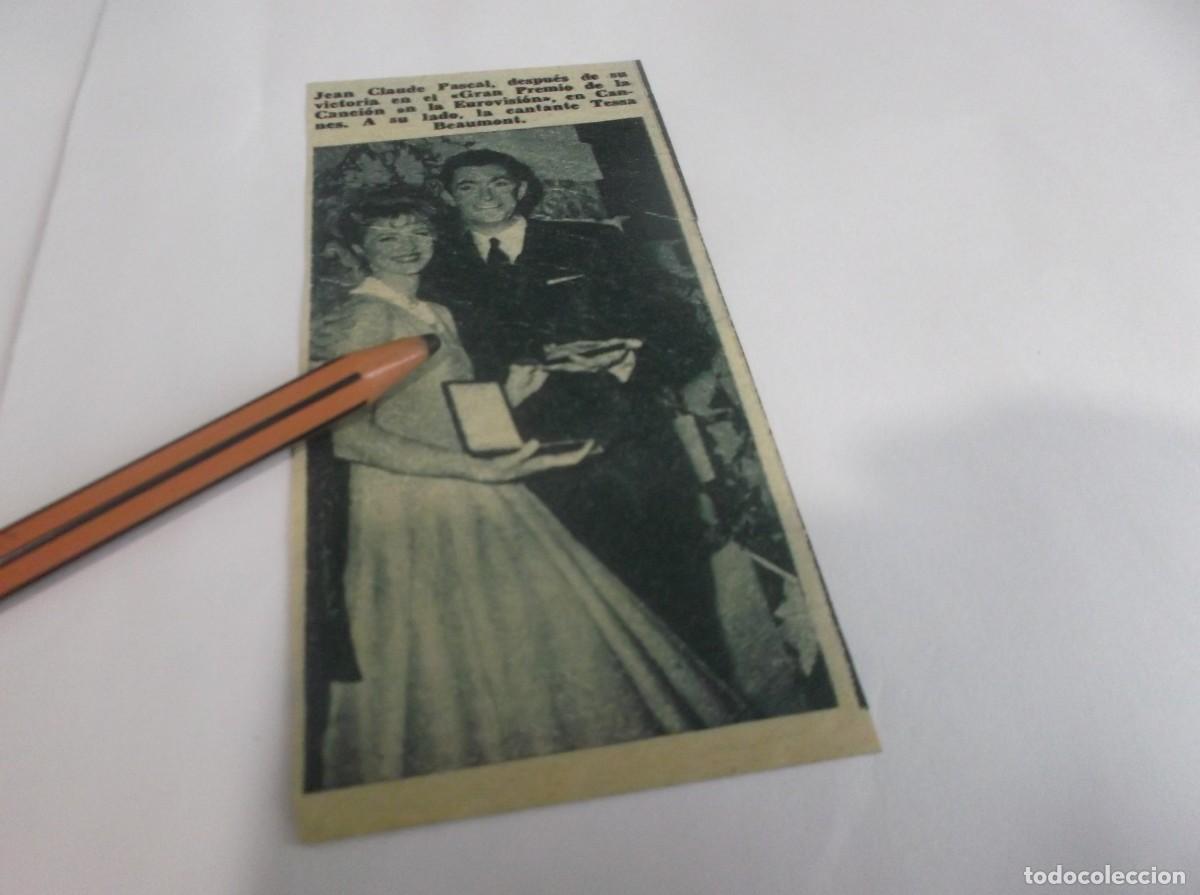 Otros Art&iacute;culos de Coleccionismo en Papel: RECORTE A&Ntilde;O 1961.-VI FESTIVAL DE EUROVISI&Oacute;N.GANADOR JEAN CLAUDE PASCAL,Y LA CANTANTE TESSA BEAUMONT
