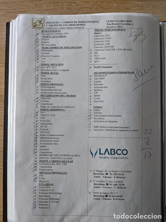 Collectionnisme Papier divers: PETICI&Oacute;N ANAL&Iacute;TICA INSTITUTO DERMATOLOGIA DR. I.UMBERT