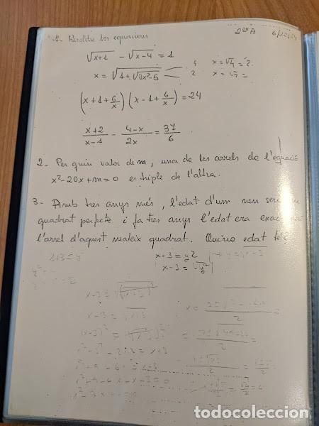 Collectionnisme Papier divers: HOJA EJERCICIOS MATEM&Aacute;TICAS ECUACIONES 2&ordm; BUP A&Ntilde;O 1984