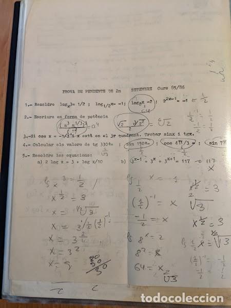 Outros artigos de papel: EXAMEN MATEM&Aacute;TICAS 2&ordm; BUP A&Ntilde;O 1986