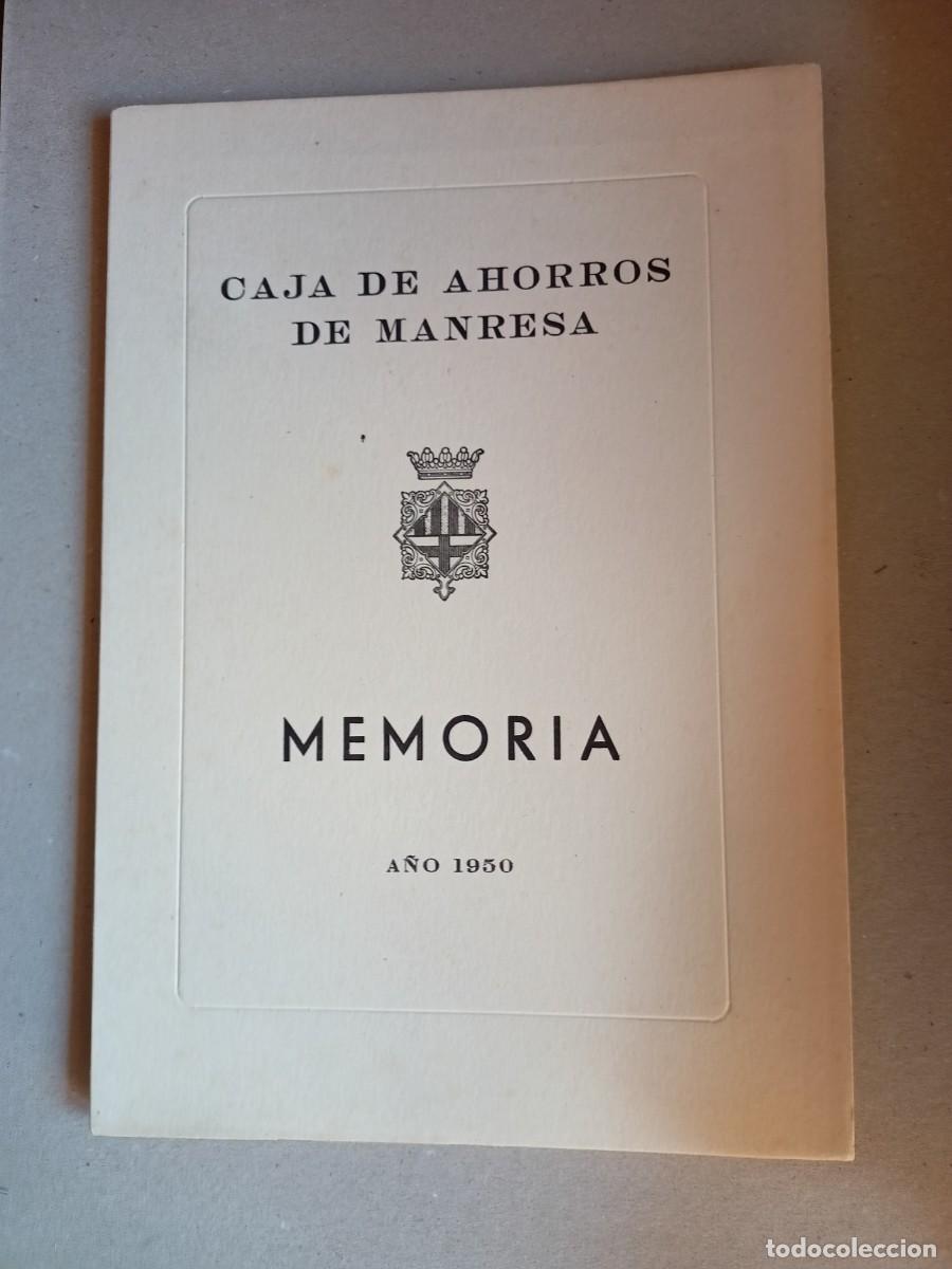 Otros art&iacute;culos de coleccionismo en papel: MEMORIA DE CAJA DE AHORROS DE MANRESA A&Ntilde;O 1950