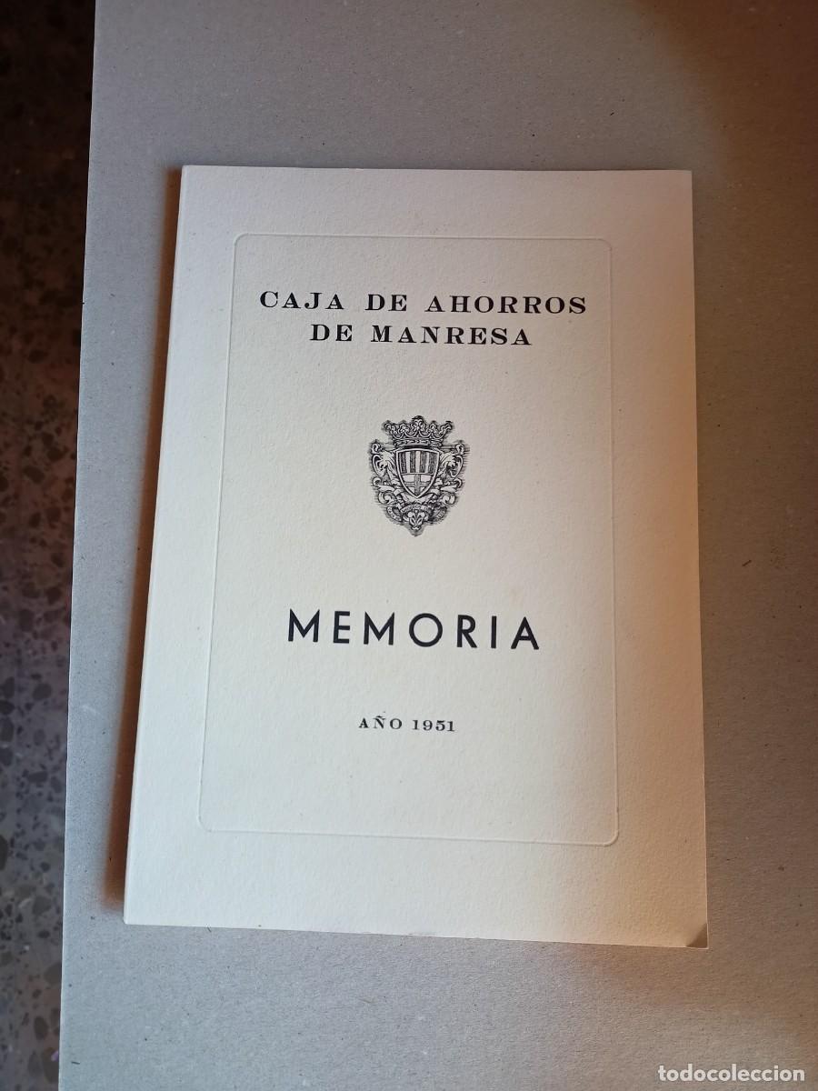 Otros art&iacute;culos de coleccionismo en papel: MEMORIA CAJA DE AHORROS DE MANRESA DEL A&Ntilde;O 1951