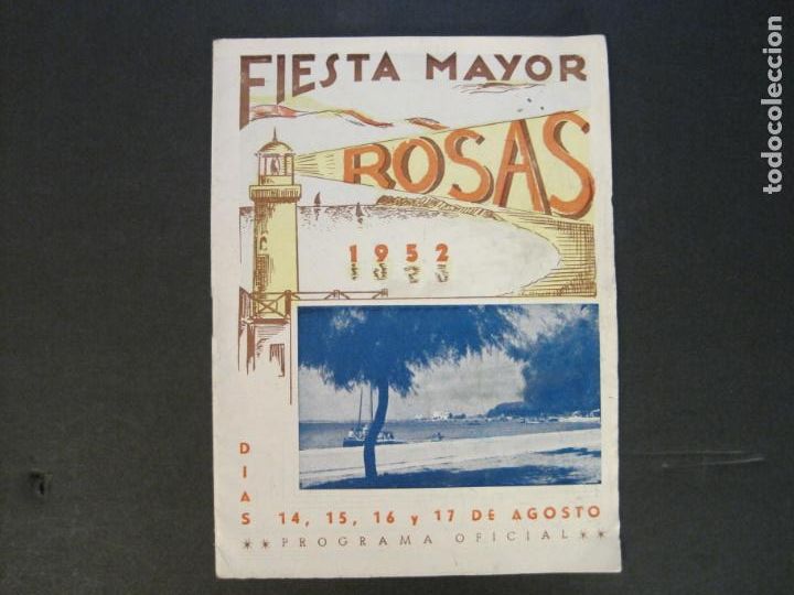 Altri oggetti di carta: ROSES-FIESTA MAYOR ROSAS-A&Ntilde;O 1952-PROGRAMA ANTIGUO-VER FOTOS-(K-10.147)