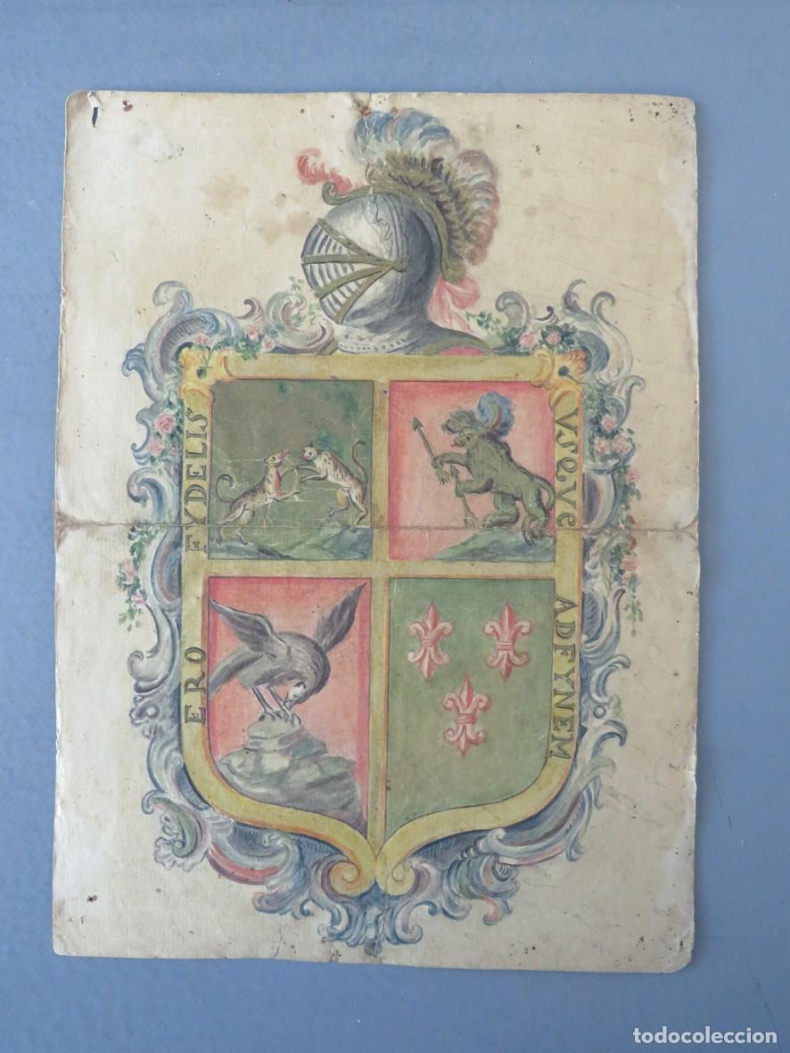 Otros art&iacute;culos de coleccionismo en papel: ESCUDO DE ARMAS DE &Eacute;POCA. DON JUAN DE GUZM&Aacute;N IXTOLINQUE CACIQUE IND&Iacute;GENA. A&Ntilde;O 1786