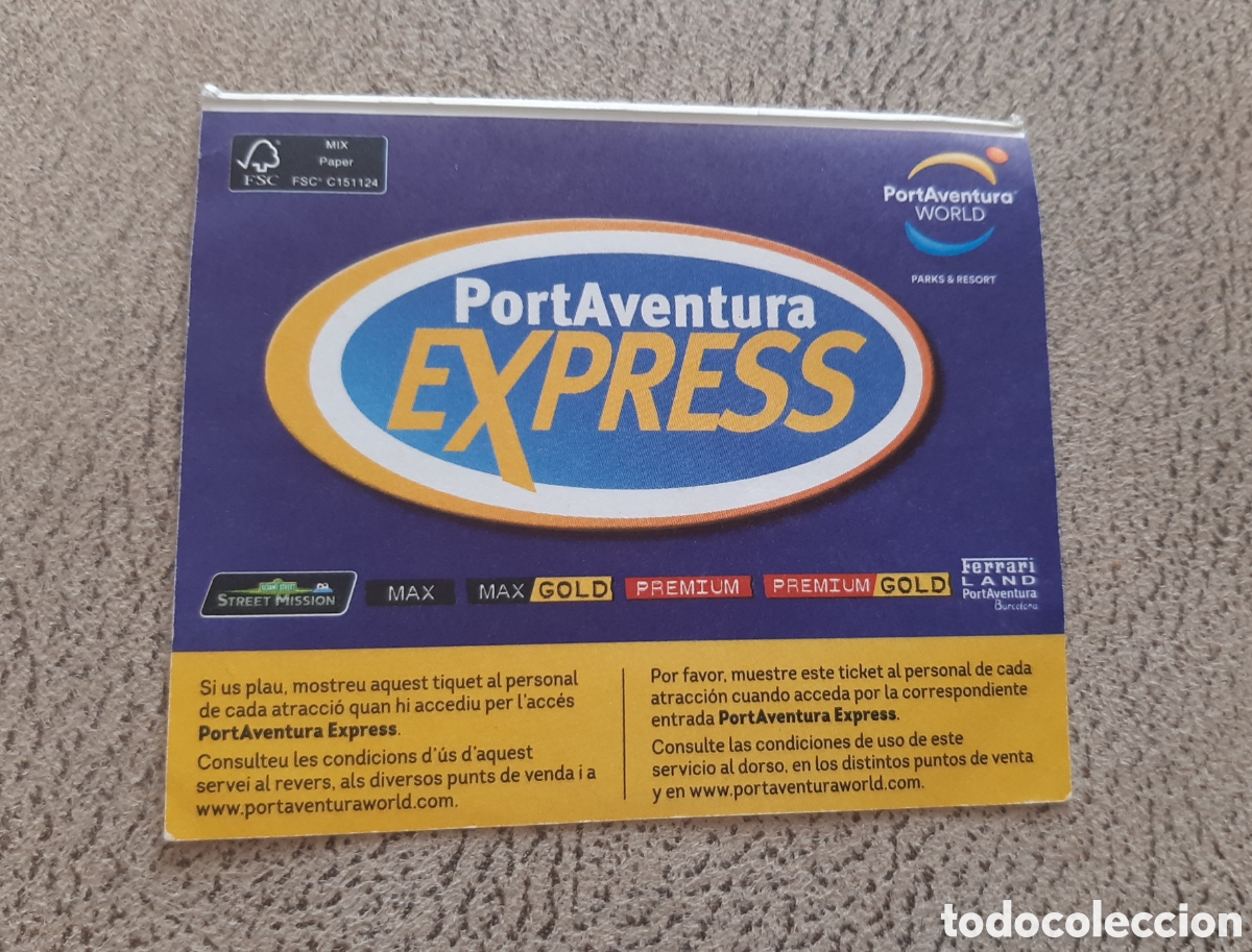Otros Art&iacute;culos de Coleccionismo en Papel: Pase Express Gold Portaventura Port Aventura COMPRA MINIMA 5&euro;