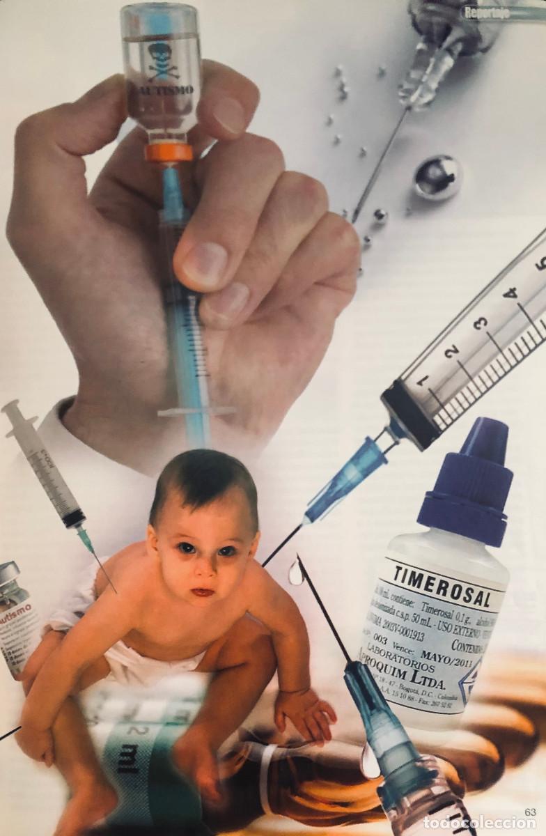 Otros Art&iacute;culos de Coleccionismo en Papel: Fotograf&iacute;a art&iacute;stica, fotomontaje. Peligro de vacunas y ni&ntilde;os. P&aacute;gina de revista. Enmarcable.