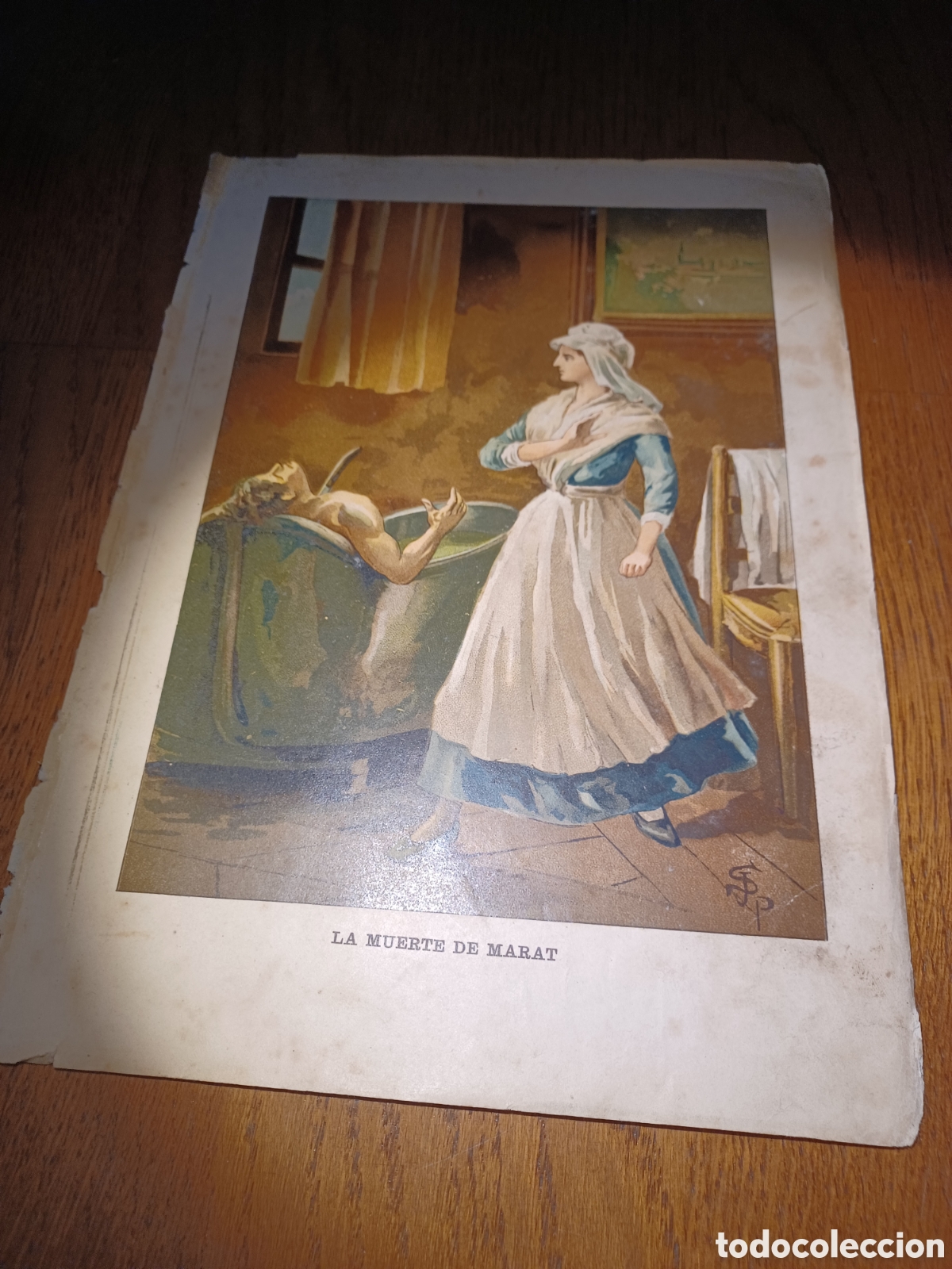 Paper Collecting Others: LA MUERTE DE MARAT . GRABADO SIGLO XIX. 28 X 20 CM