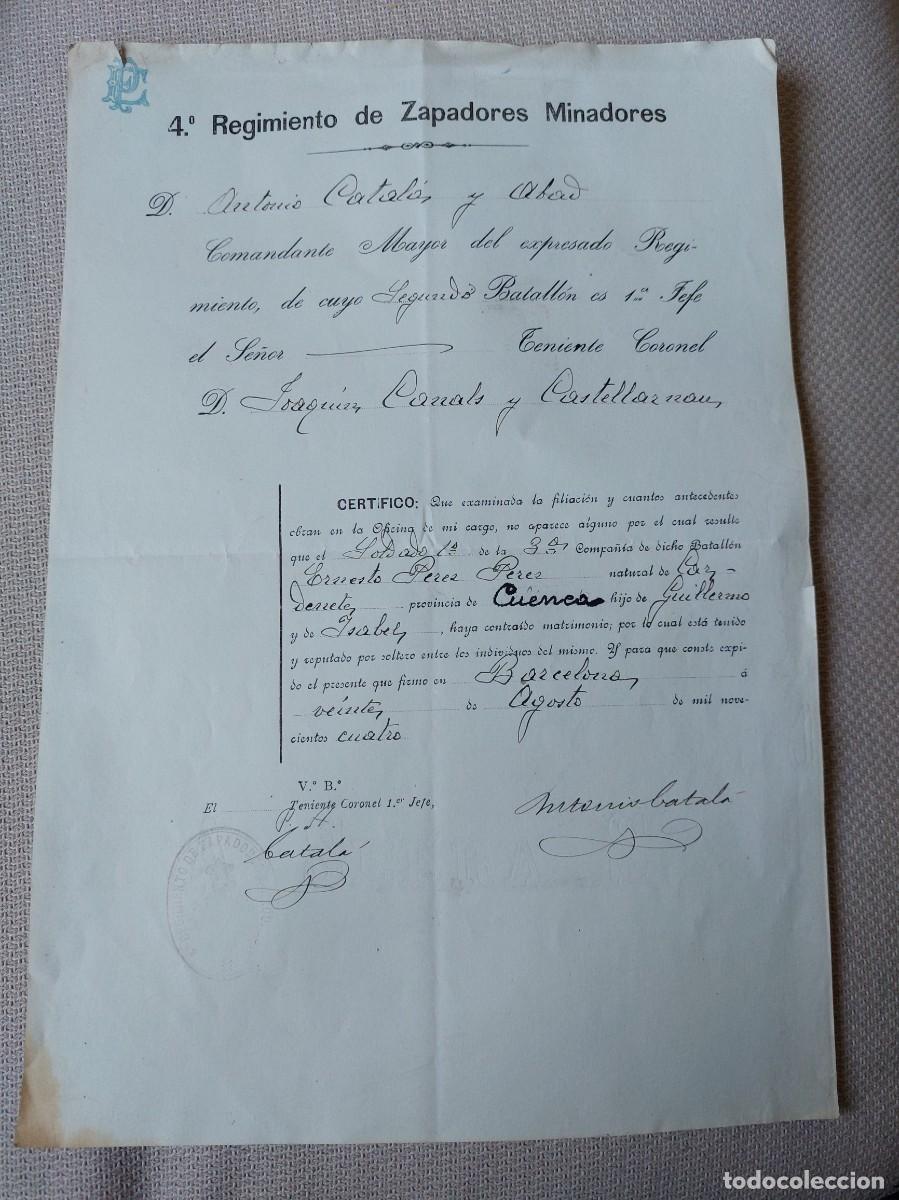 Otros Art&iacute;culos de Coleccionismo en Papel: Certificado de solteria - 1904