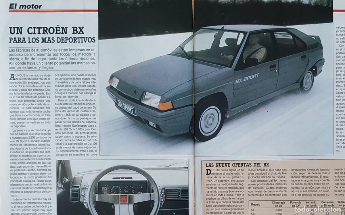 Otros Art&iacute;culos de Coleccionismo en Papel: ANTIGUO REPORTAJE REVISTA COCHE CITROEN BX SPORT