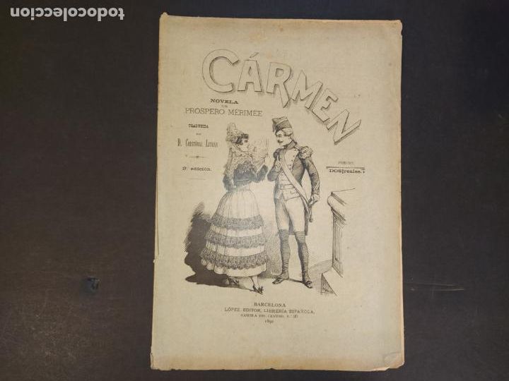 Altri oggetti di carta: CARMEN-NOVELA DE PROSPERO MERIMEE-A&Ntilde;O 1891-VER FOTOS-(K-10.306)