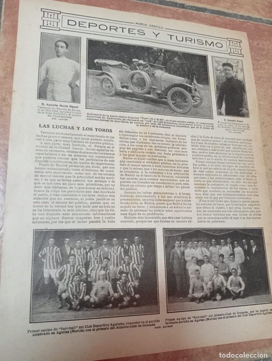 Otros Art&iacute;culos de Coleccionismo en Papel: DEPORTE : FUTBOL AGUILAS / GRANADA - MUNDO GR&Aacute;FICO 17 SEPTIEMBRE 1913