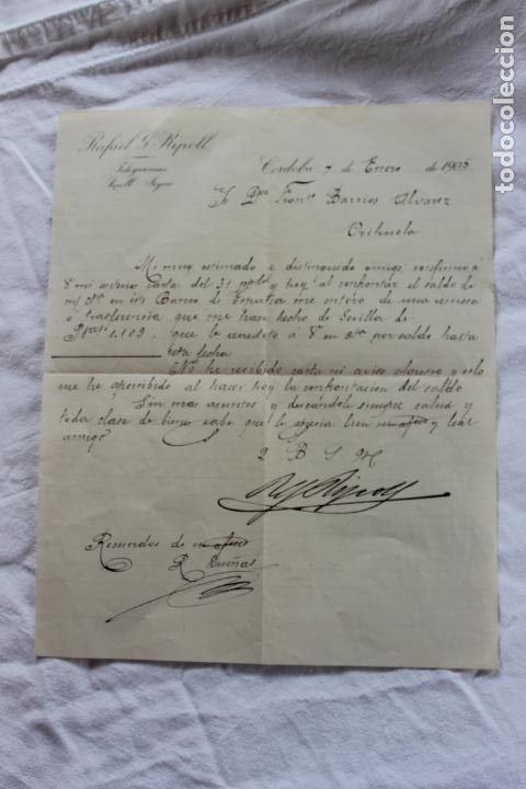 Otros Art&iacute;culos de Coleccionismo en Papel: RAFAEL G RIPOLL FILIGRANAS JOYERO CORDOBA 1905