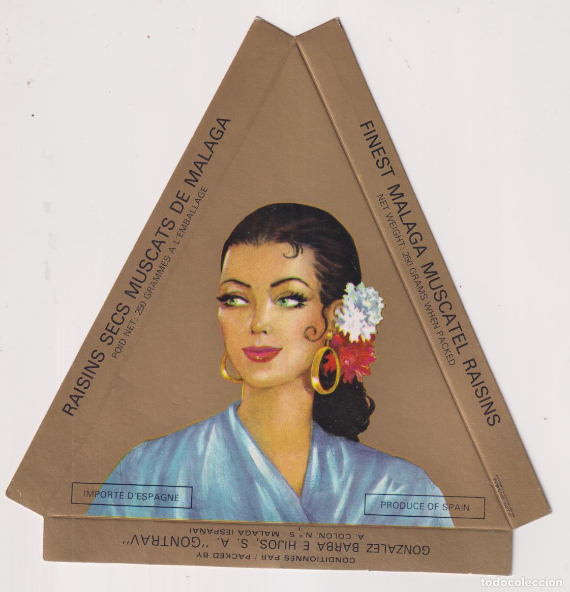 Collectionnisme Papier divers: Antigua caja (18,5 cms.) de Pasas Moscatel de M&aacute;laga. Gontrav