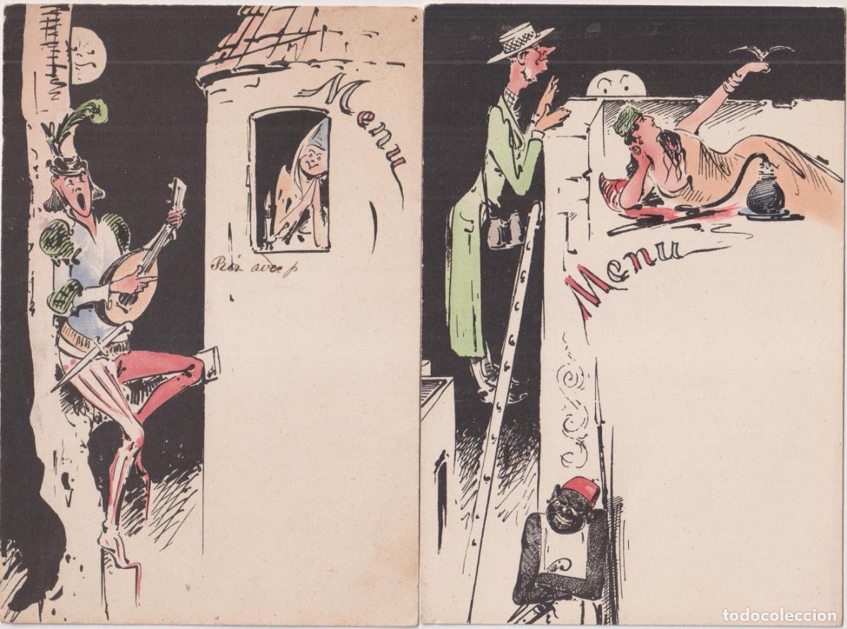 Collectionnisme Papier divers: Lote de 2 Men&uacute;s sin escribir. A&ntilde;os 50
