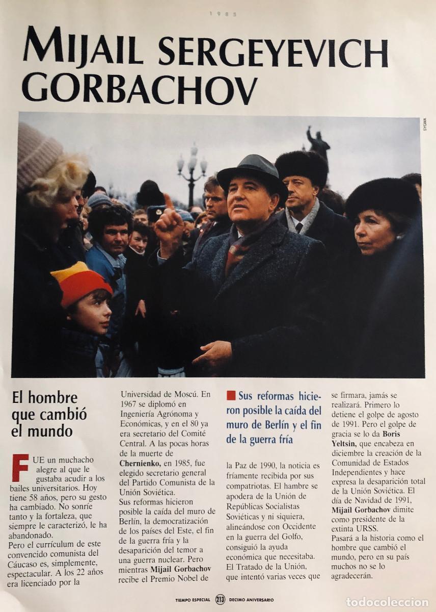 Otros Art&iacute;culos de Coleccionismo en Papel: Art&iacute;culo de sobre el ex-presidente ruso Mijail Gorbachov. Una hoja de revista de 1992. Buen estado.