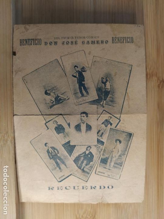 Outros artigos de papel: BENEFICIO DEL PRIMER TENOR COMICO DON JOSE CAMERO-PUBLICIDAD ANTIGUA-VER FOTOS-(104.294)